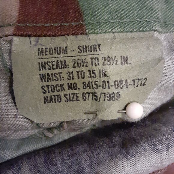BDU * Woodland Camo Trousers, Pants, Combat Pattern * EUC * Med-Short 29x32 - Picture 3 of 8